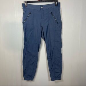 Athleta Cargo Jogger Womens 10 Blue Hiking Athletic Travel Quick Dry Stretch